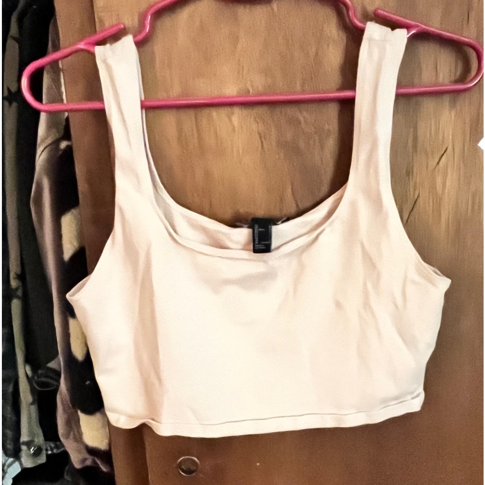 blush pink cropped tank